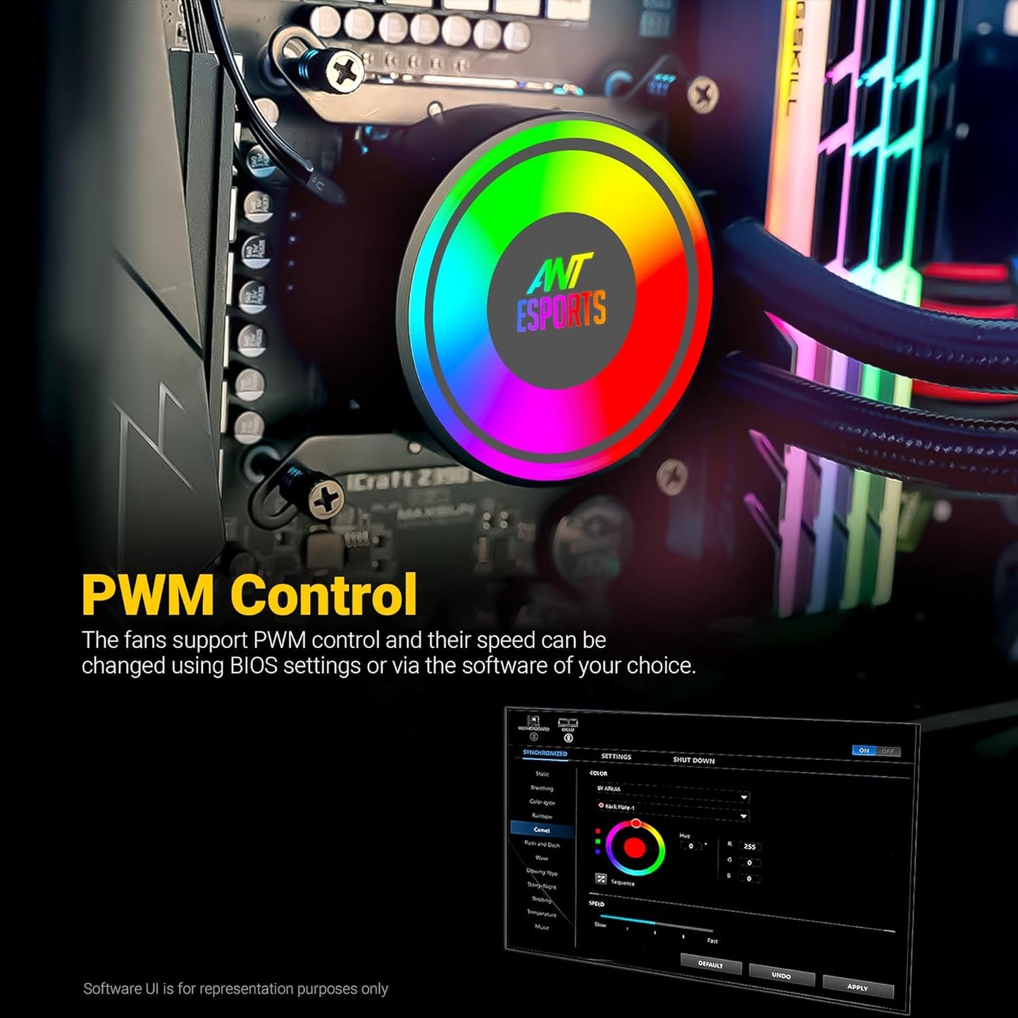 ANT ESPORTS ICE-360 ARGB 360MM AIO LIQUID COOLER BLACK