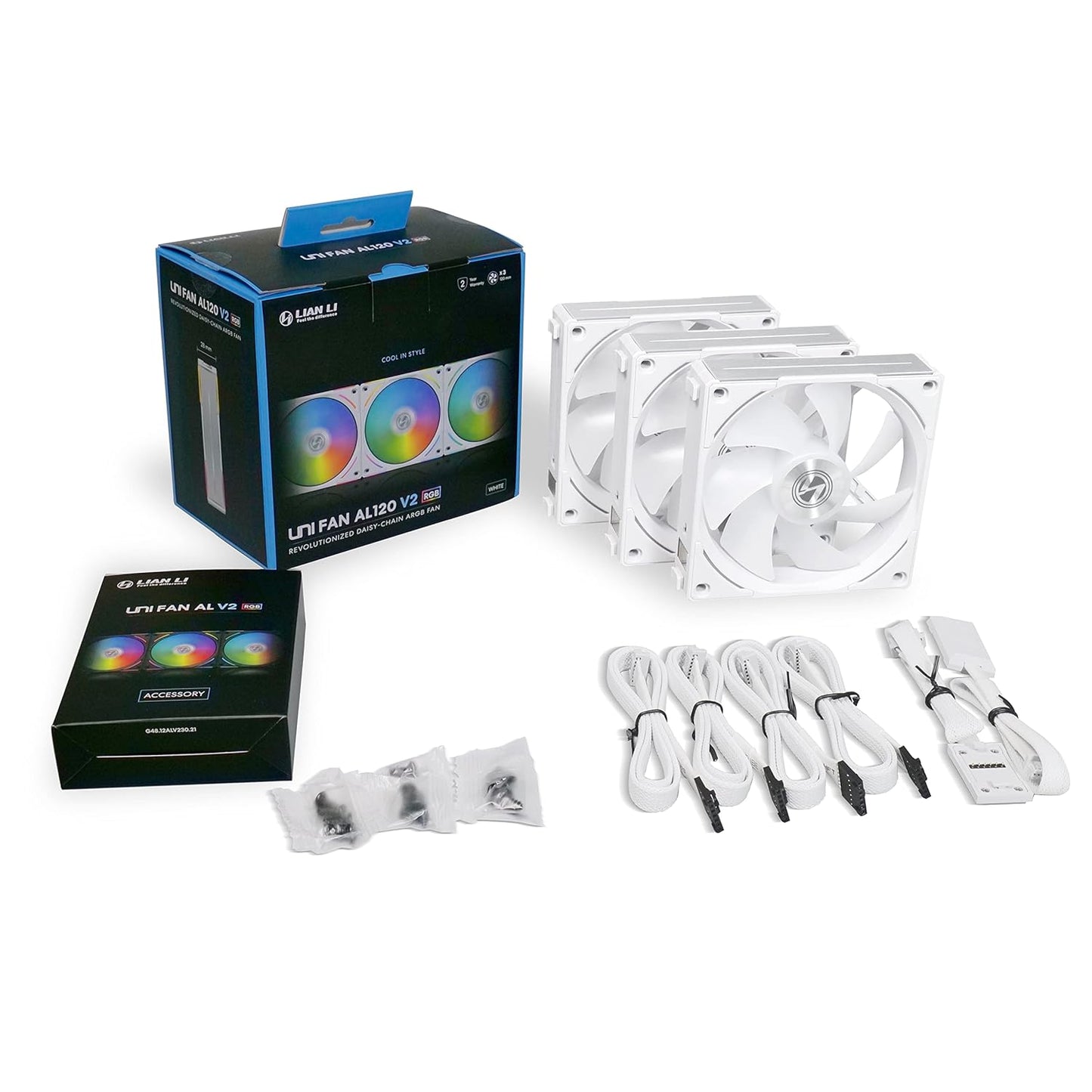 LIAN LI UNIFAN AL120 V2 CABINET FAN TRIPLE PACK WHITE