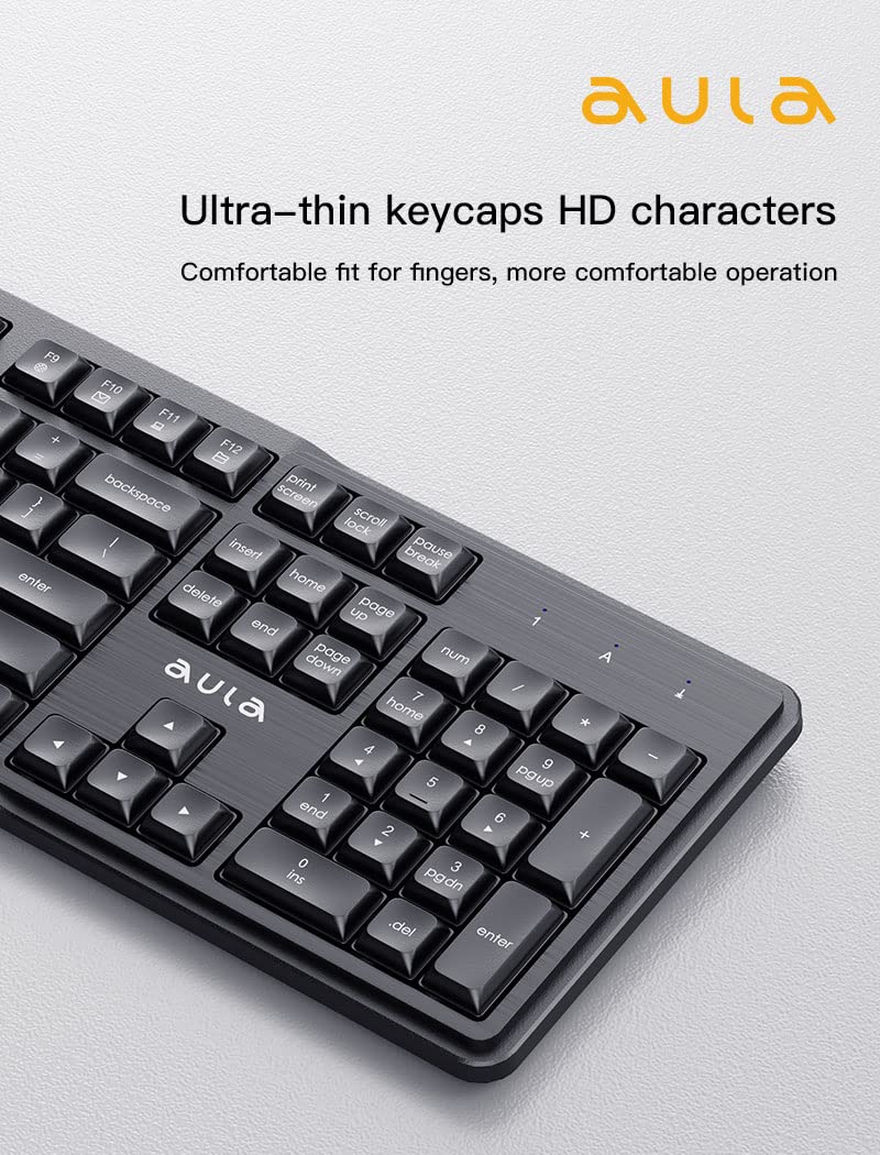 WIRELESS KEYBOARD & MOUSE COMBO,AC202B, BLACK