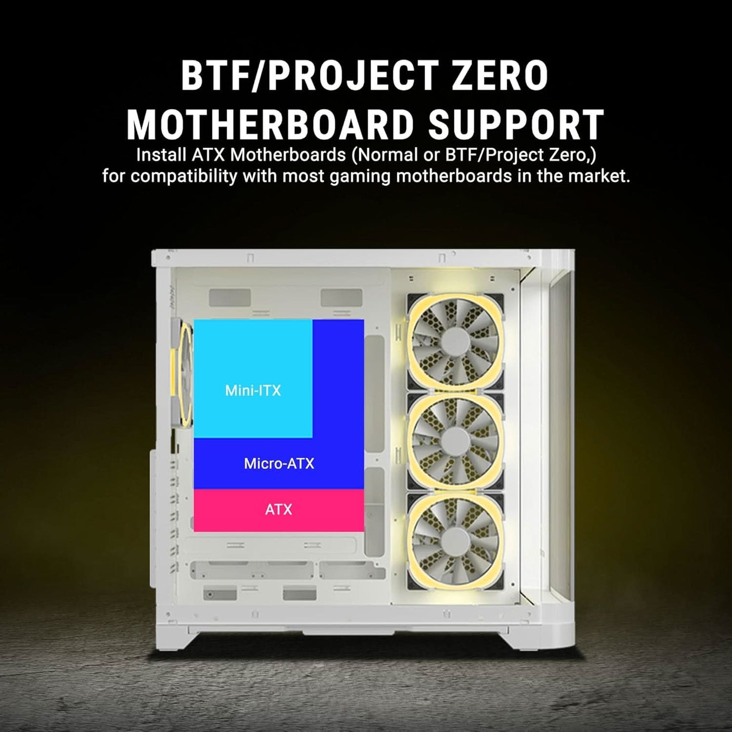 ANT ESPORTS CRYSTAL ARC ARGB WHITE ATX MID TOWER CASE