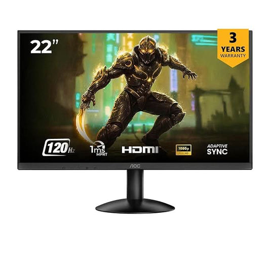 AOC 21.5 VA Borderless, FHD 1920 x 1080, 120 Hz, 250 cd/m², 1MS, VGA x1, HDMI x1.NTSC 86% / sRGB 102% , Black , Flicker Free , Low Blue Mode.