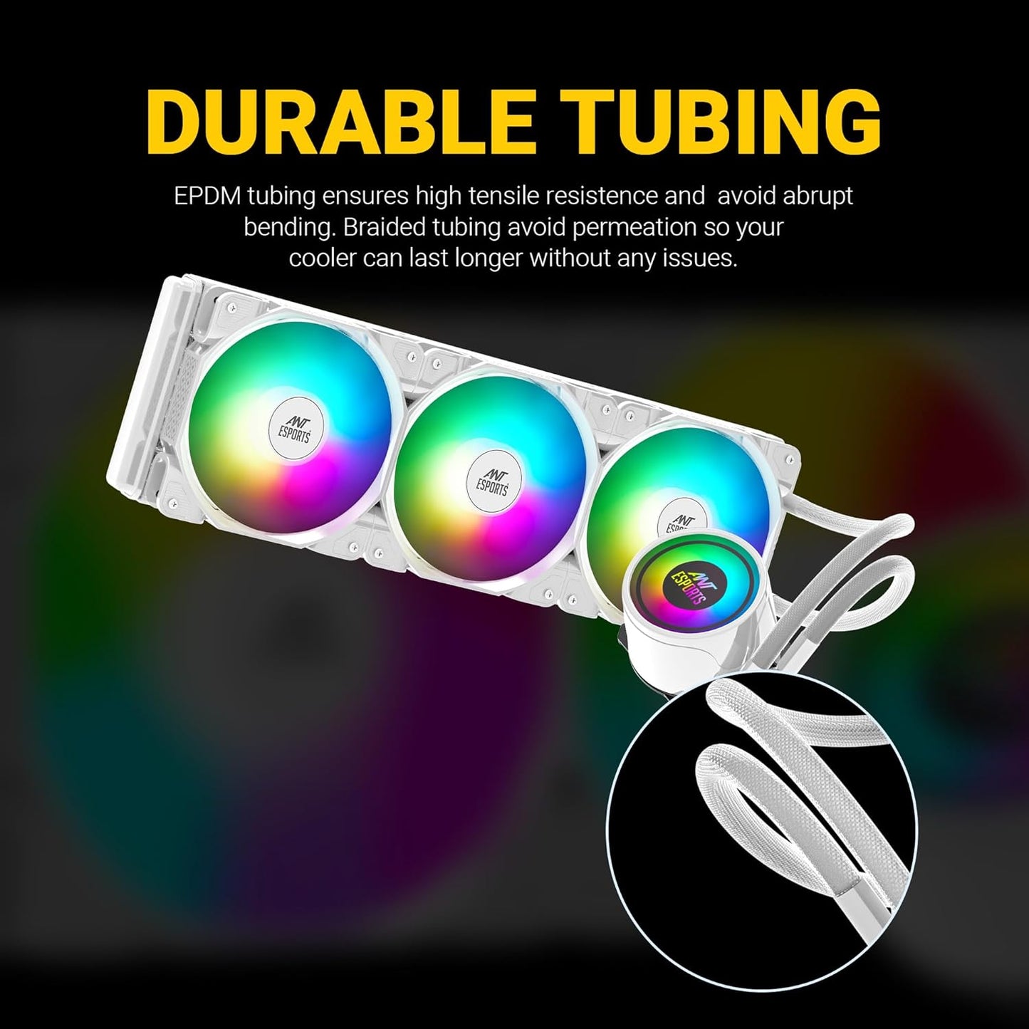 ANT ESPORTS CPU COOLER ICE-360 ARGB WITH WHITE