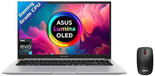 ASUS Vivobook S15 OLED 2022, 15.6 inch 39.62 cm FHD OLED, Intel Core EVO i7-12700H 12th Gen, (16GB RAM/512GB SSD), K3502ZA-L701WS + WT300 Mouse (Black)