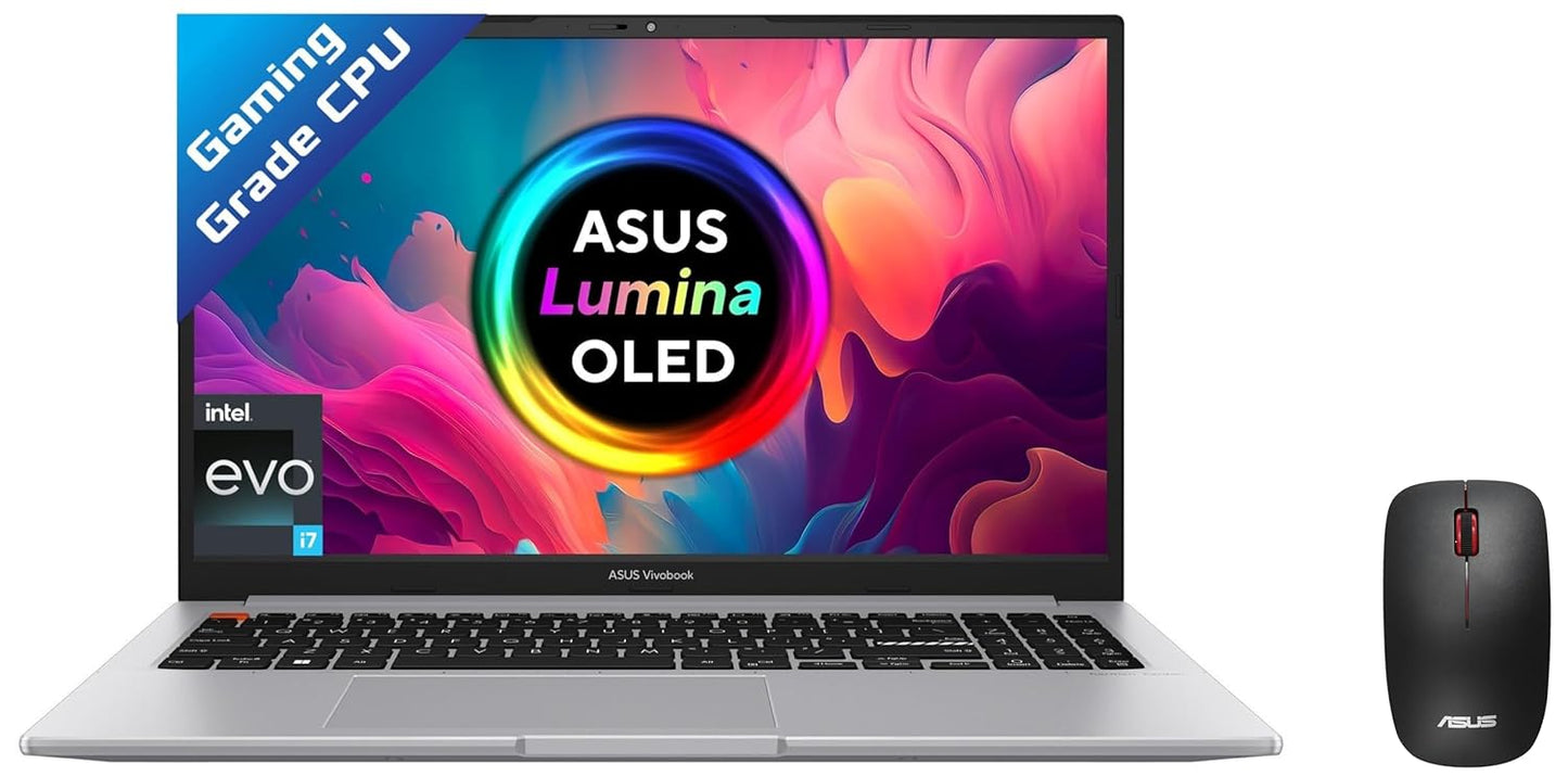 ASUS VIVOBOOK S15 OLED 2022, 15.6 INCH 39.62 CM FHD OLED, INTEL CORE EVO I7-12700H 12TH GEN, (16GB RAM/512GB SSD), K3502ZA-L701WS + WT300 MOUSE (BLACK)