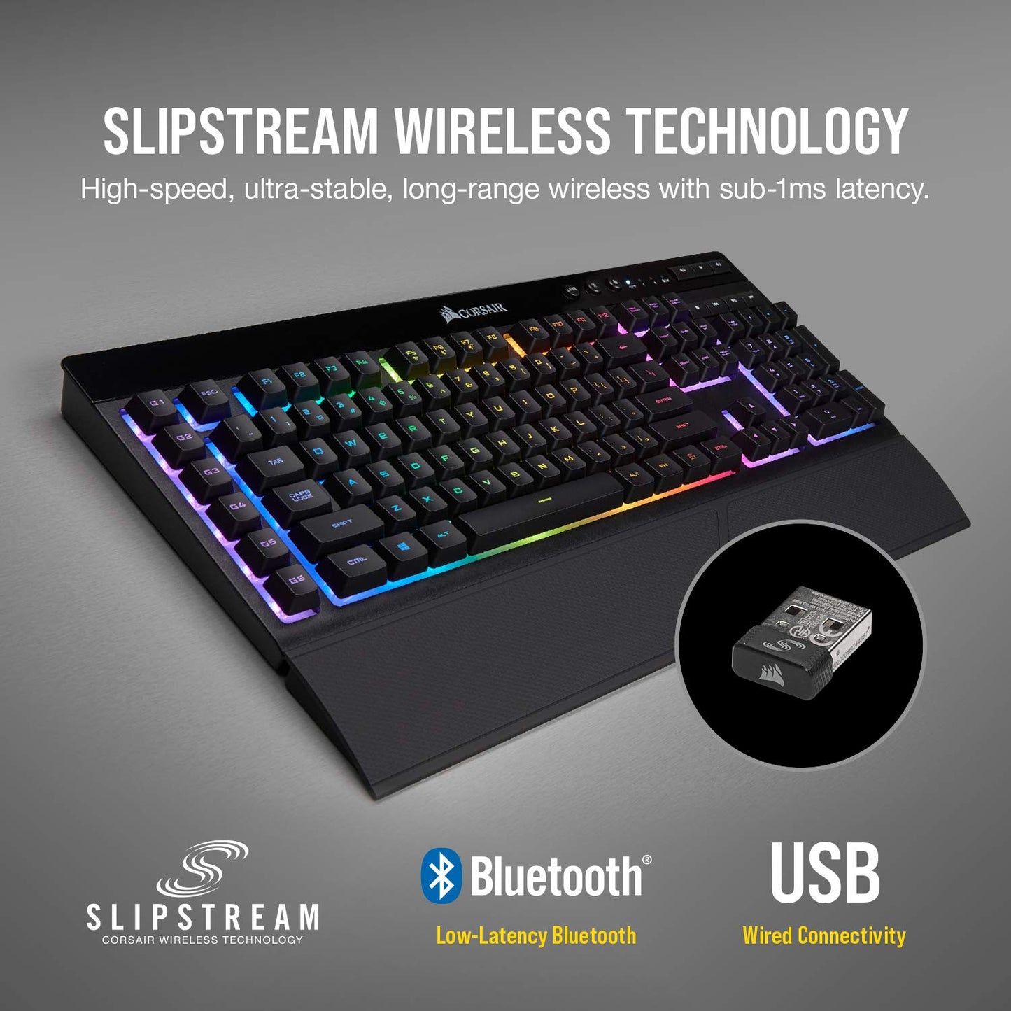 CORSAIR K57 RGB WIRELESS GAMING KEYBOARD, BLACK