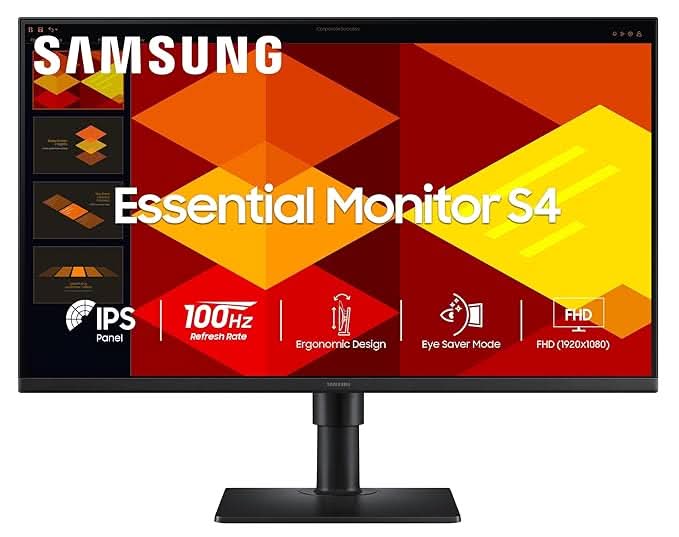 Samsung Essential Series S4 27 Inch FHD IPS Panel, Flat Monitor