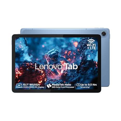 Lenovo MediaTek Helio G85 Octa Core, 4GB, 64GB, 4G calling and WiFi, 10.1 INCH ZAEJ0054IN
