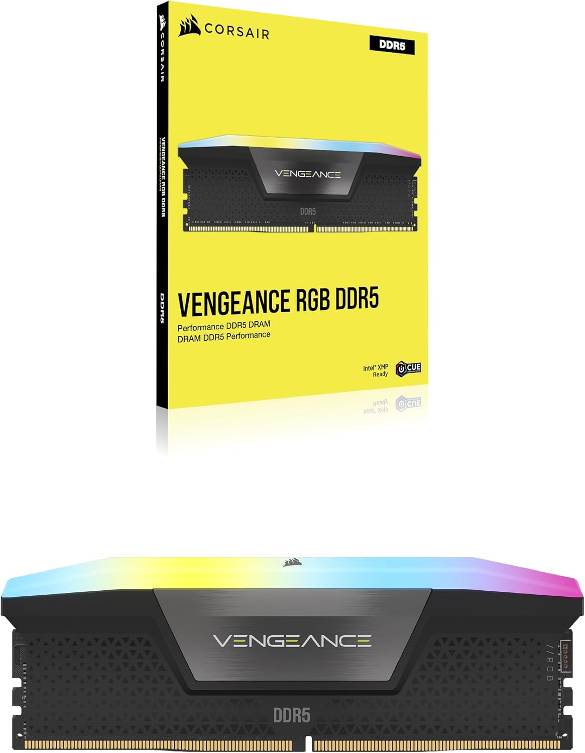 Corsair VENGEANCE-CMH16GX5M1B5200C40- RGB DDR5 16GB (1x16GB) DDR5 5200 CL40-40-40-77 1.25V Intel XMP - Black