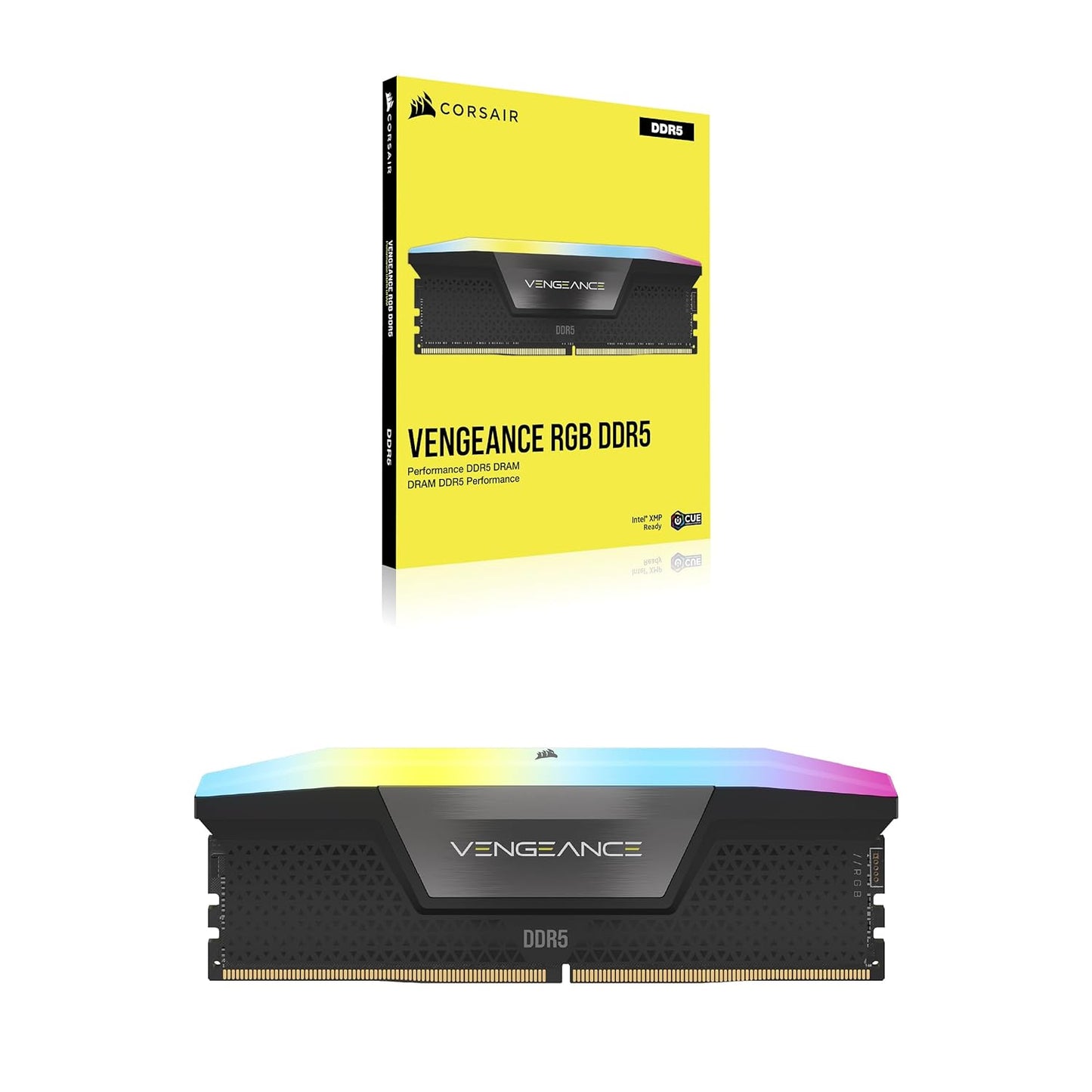 CORSAIR VENGEANCE-CMH16GX5M1B5200C40- RGB DDR5 16GB (1X16GB) DDR5 5200 CL40-40-40-77 1.25V INTEL XMP - BLACK