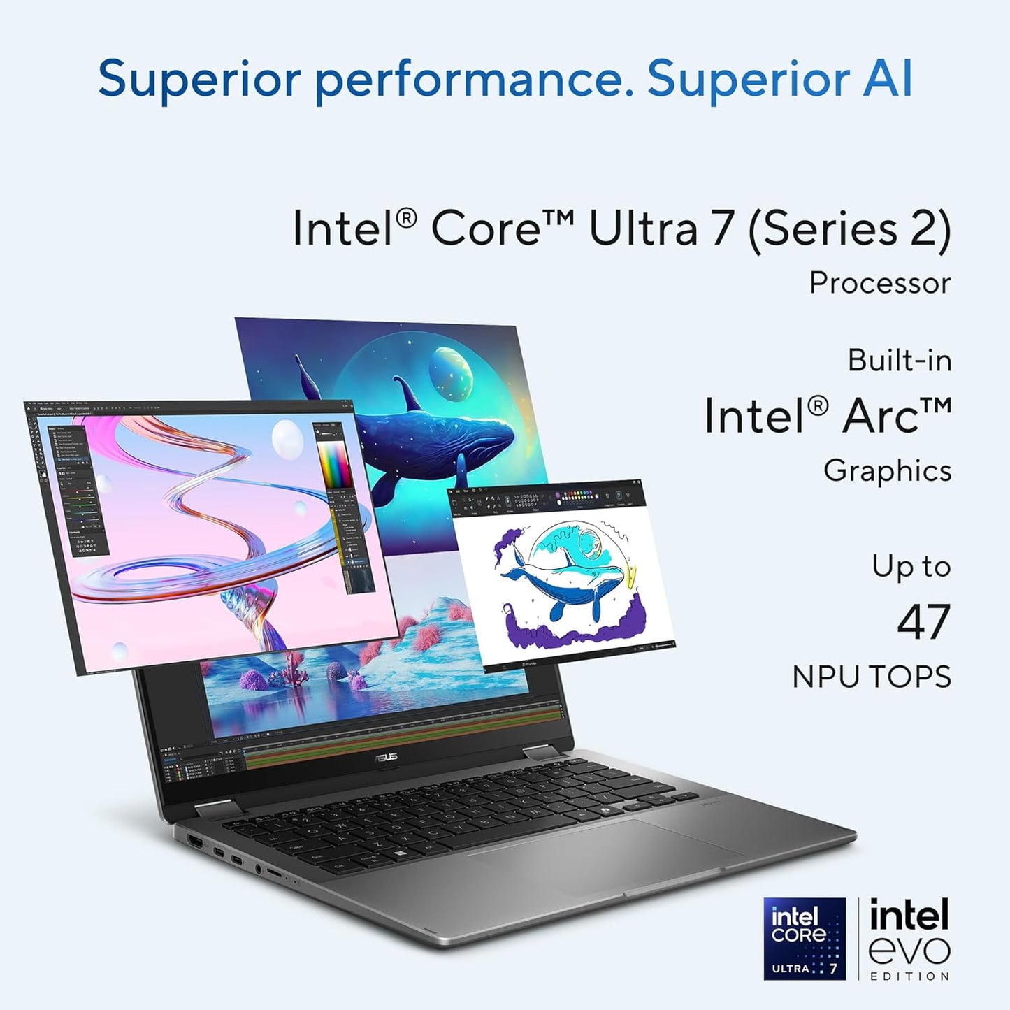 ASUS VIVOBOOKFLIP OLED TP3407SA-QL025WS [ULTRA7-256V 14TH GEN/16GB/512GB SSD/WIN11 HOME+MSO/14.0 INCH TOUCH/INTEGRATED GRAPHICS /1 YEAR(S)/GREY]