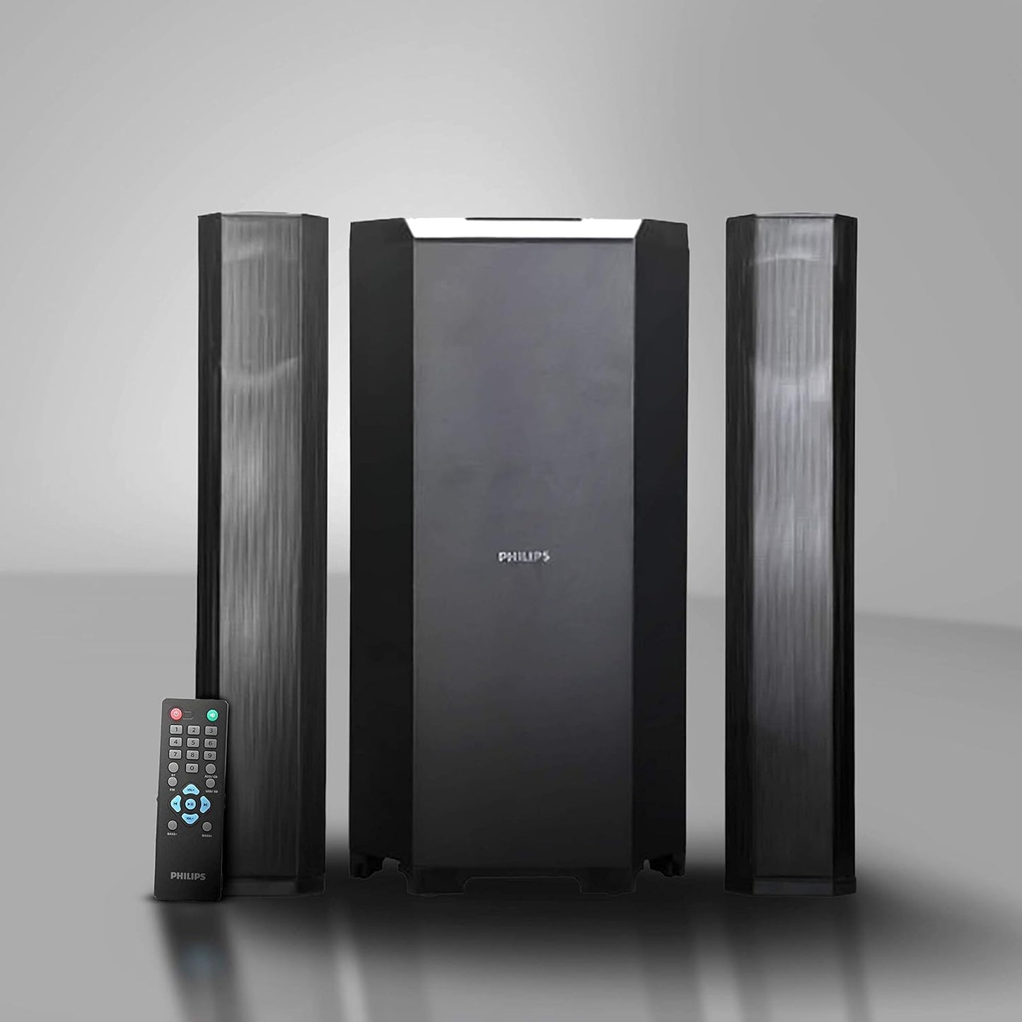 PHILIPS CONVERTIBLE SOUNDBAR MMS8085B, 2.1 CHANNEL WITH MULTIPOINT-CONNECTIVITY OPTION, USB IN, BLUETOOTH CONNECTIVITY 80 WATT, SUPERIOR SOUND, RICH BASS (BLACK)