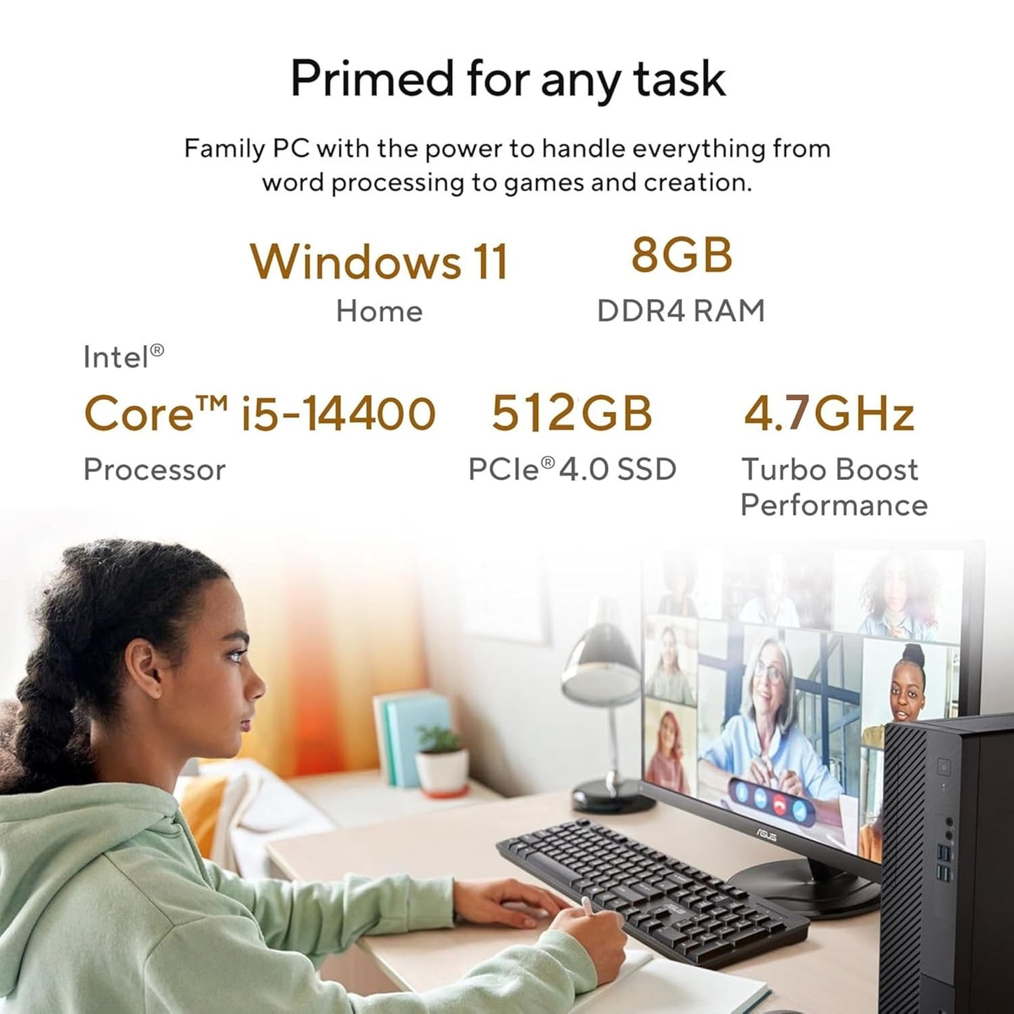 ASUS S500SE, CONSUMER TOWER PC, 13TH GEN, INTEL CORE I5-13500, (8GB/512GB PCIE SSD/WINDOWS 11 HOME/OFFICE 2021) S500SE-513500011WS