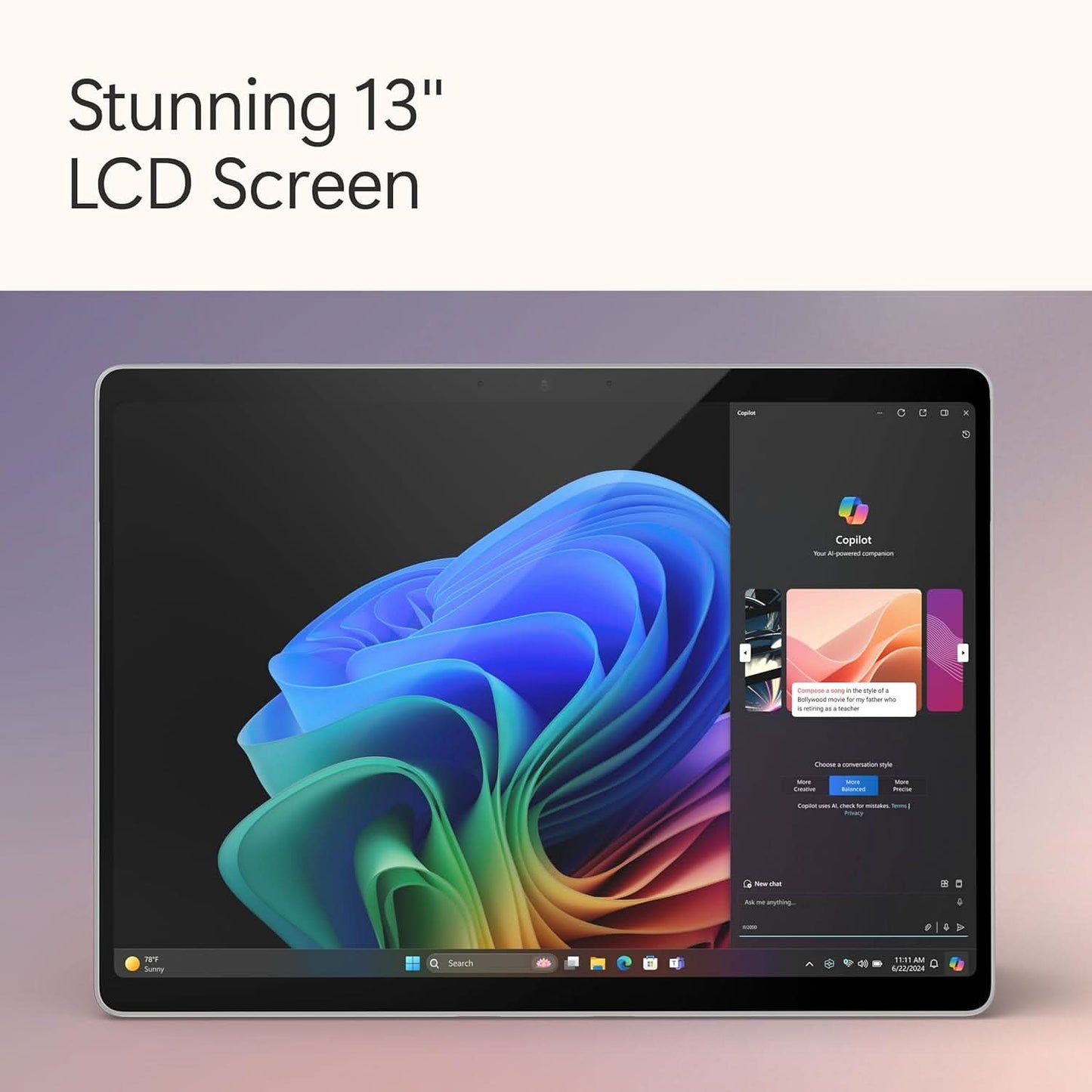 Microsoft New Surface Pro (11th Edition) - Windows 11 Home Copilot + PC - 13” LCD PixelSense Touchscreen - Qualcomm Snapdragon X Plus (10 Core) - 16GB RAM - 512GB SSD - Platinum - ZHY-00014