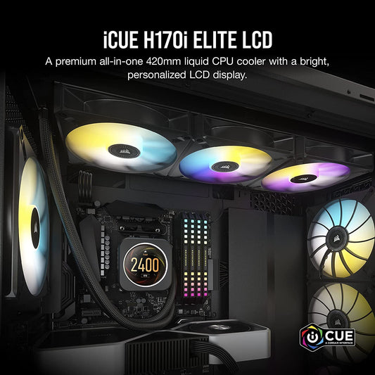 CORSAIR ICUE H170I ELITE LCD DISPLAY LIQUID CPU COOLER