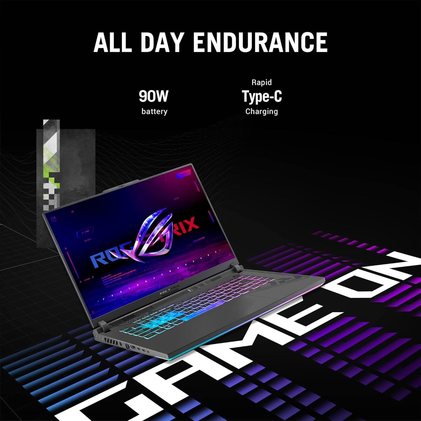 ASUS ROG Strix G16 13th Gen, Intel Core i9-13980HX Gaming Laptop(NVIDIA RTX 4060-8GB/140W TGP/16GB RAM/1TB SSD/QHD+/16 inch/240Hz/RGB KB/90WHr/Windows 11/Office 2021/Eclipse Gray/2.50 Kg) G614JV-N4141WS