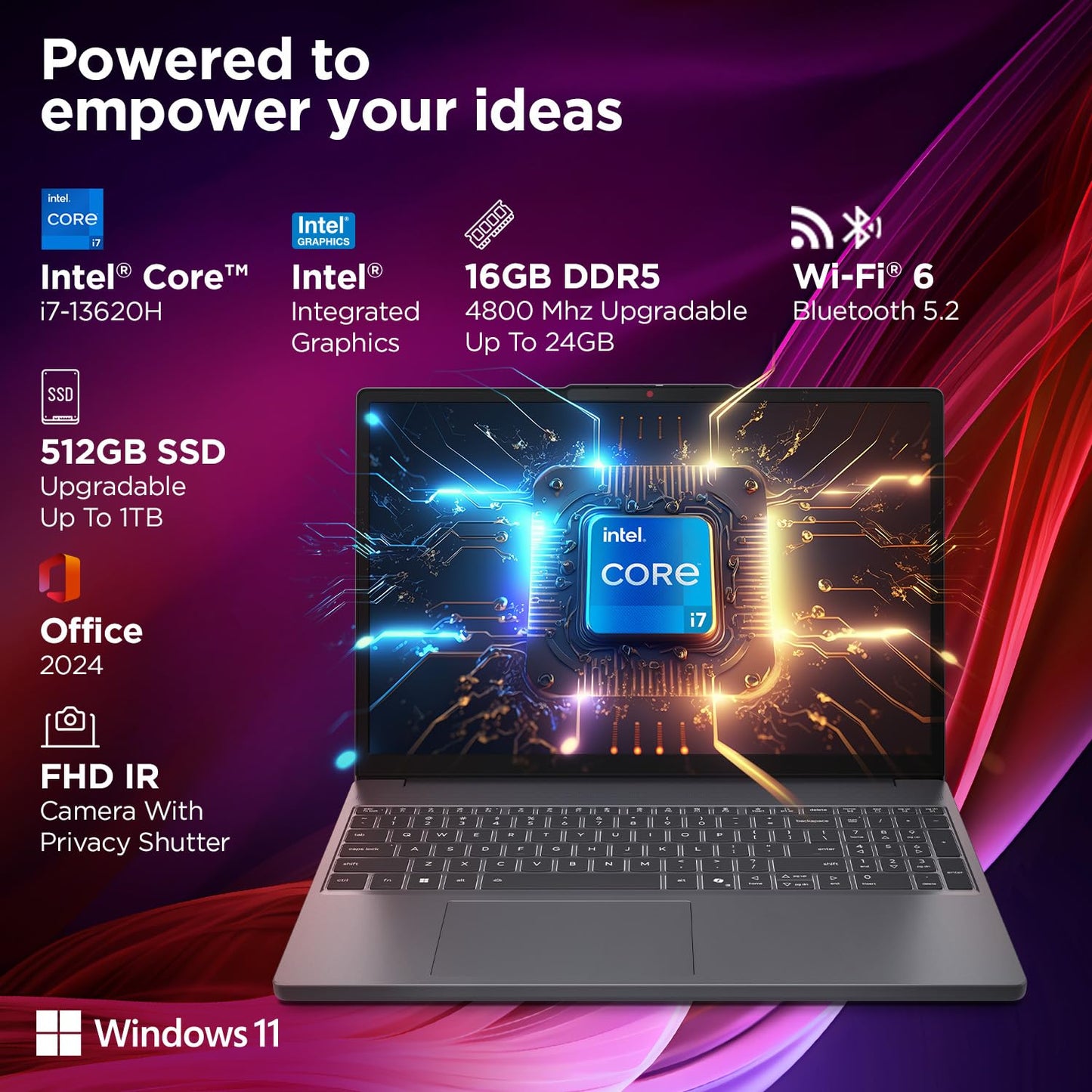 LENOVO IDEAPAD SLIM 3 83K100CJIN [CI7-13620H/16GB/512GB SSD/WIN11 HOME+MS24/15.3"/INTEGRATED GRAPHICS/1 YEAR(S)/GREY]