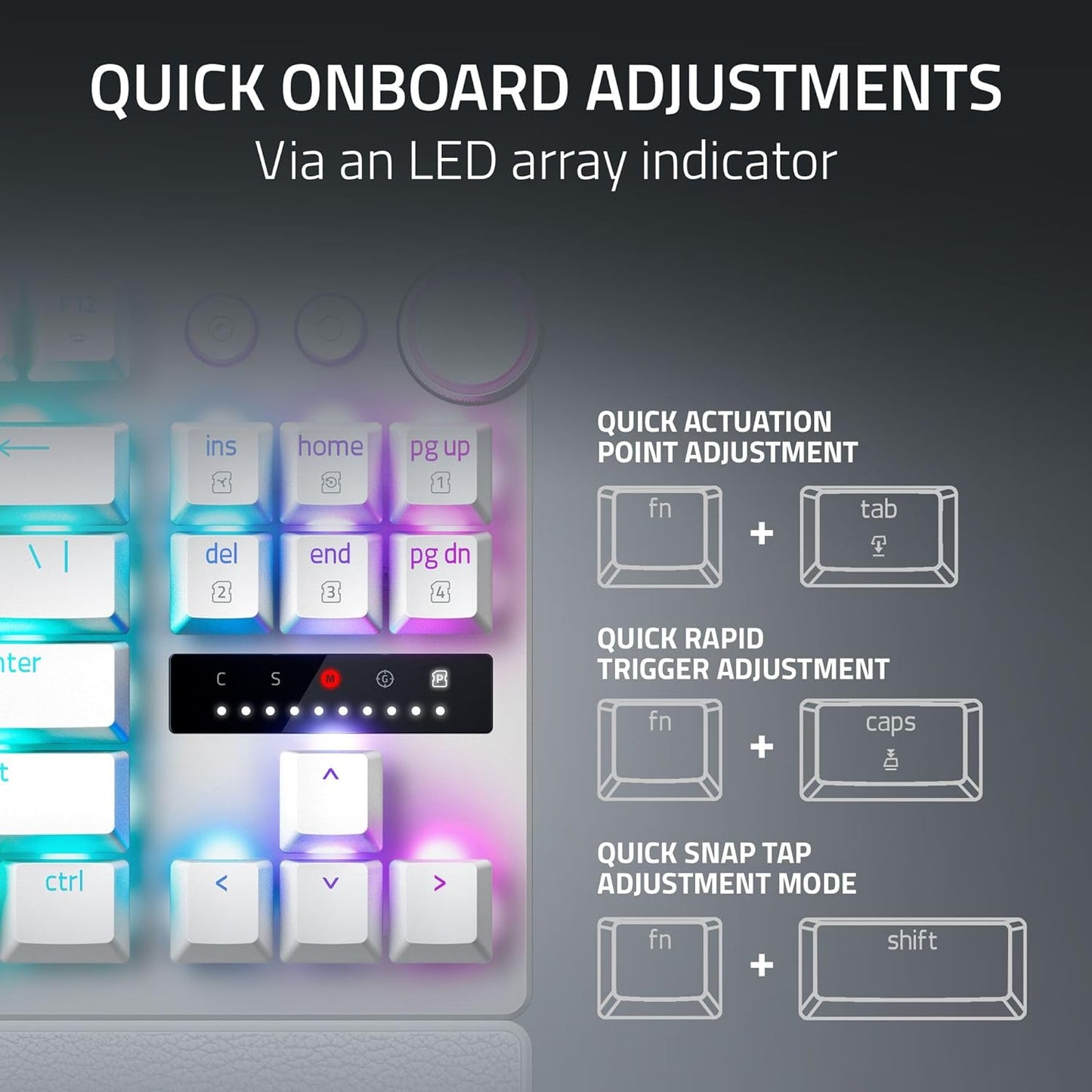 RAZER HUNTSMAN V3 PRO TENKEYLESS - TENKEYLESS ANALOG OPTICAL ESPORTS KEYBOARD -WHITE EDITION (BIS- R-41181455)-RZ03-04981700-R3M1