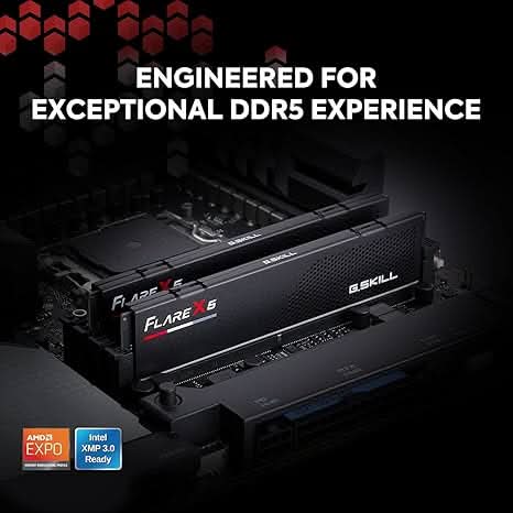 G.SKILL Flare X5 Series DDR5 RAM (AMD Expo & Intel XMP 3.0) 64GB (2x32GB) 6000MHz