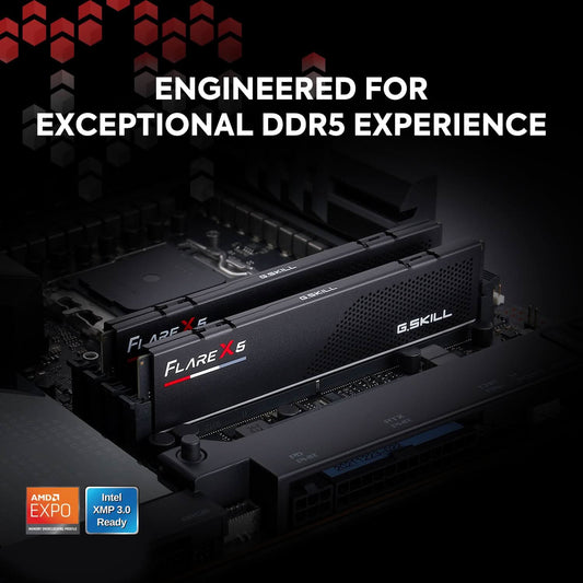G.Skill Flare X5 AMD Expo 32GB (2 * 16GB) DDR5 6000 MHz CL36-36-36-96 1.35V Desktop Memory RAM - F5-6000J3636F16GX2-FX5