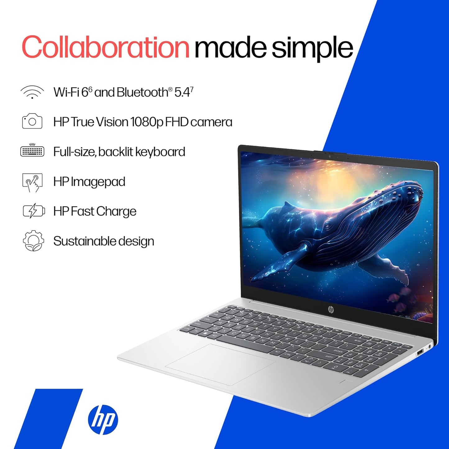 HP 15 (METAL ID & FINGERPRINT & BACKLIT LAPTOP)-13TH GEN INTEL CORE I5-1334U (16GB DDR4 RAM,512GB SSD) 15.6''/39.6CM,FHD,WIN11, M365 BASIC(1YR),OFFICE HOME24,SILVER,1.59KG,IRIS XE,FHD CAMERA HR0008TU