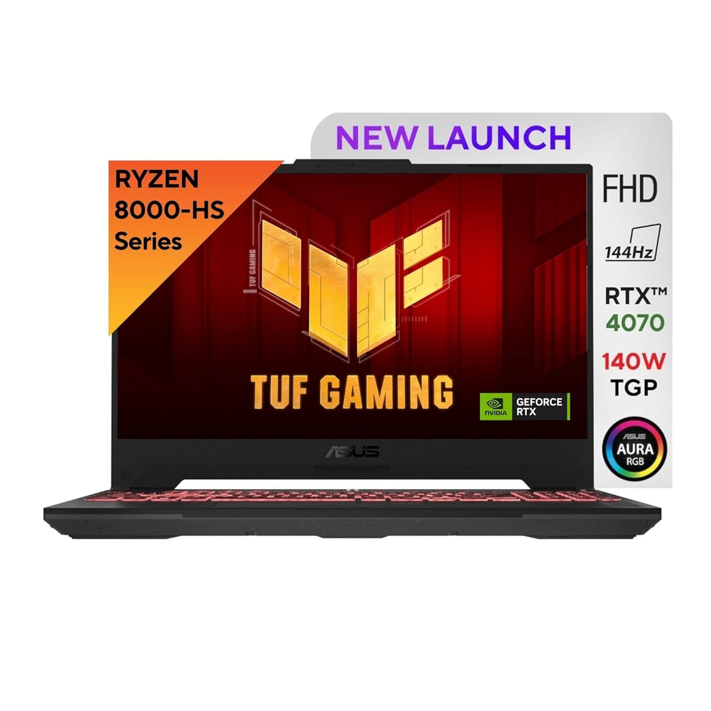 ASUS TUF GAMING A15, GAMING LAPTOP, AMD RYZEN 9 8945H, RTX 4070 GRPH (16GB/1TB/39.62 CMS (15.6) FHD/WIN 11 HOME) FA507UI-LP066WS