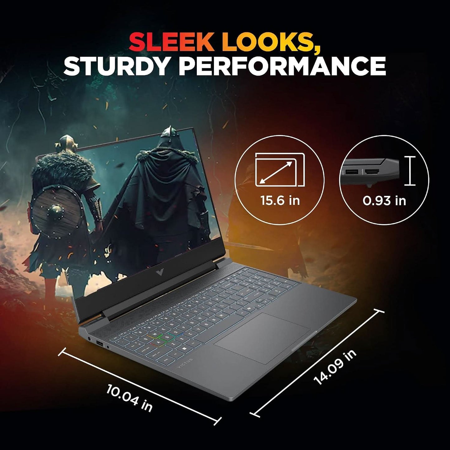 HP Victus 15-FA2500TX 15.6 Inch Gaming Laptop, Intel Core 5 210H, 24GB RAM, 512GB SSD, GeForce RTX 3050 4GB, Windows 11 Home, Microsoft Office 2024, Silver
