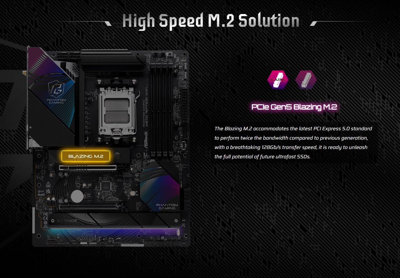 ASROCK PHANTOM GAMING X870 RIPTIDE WIFI MOTHERBOARD