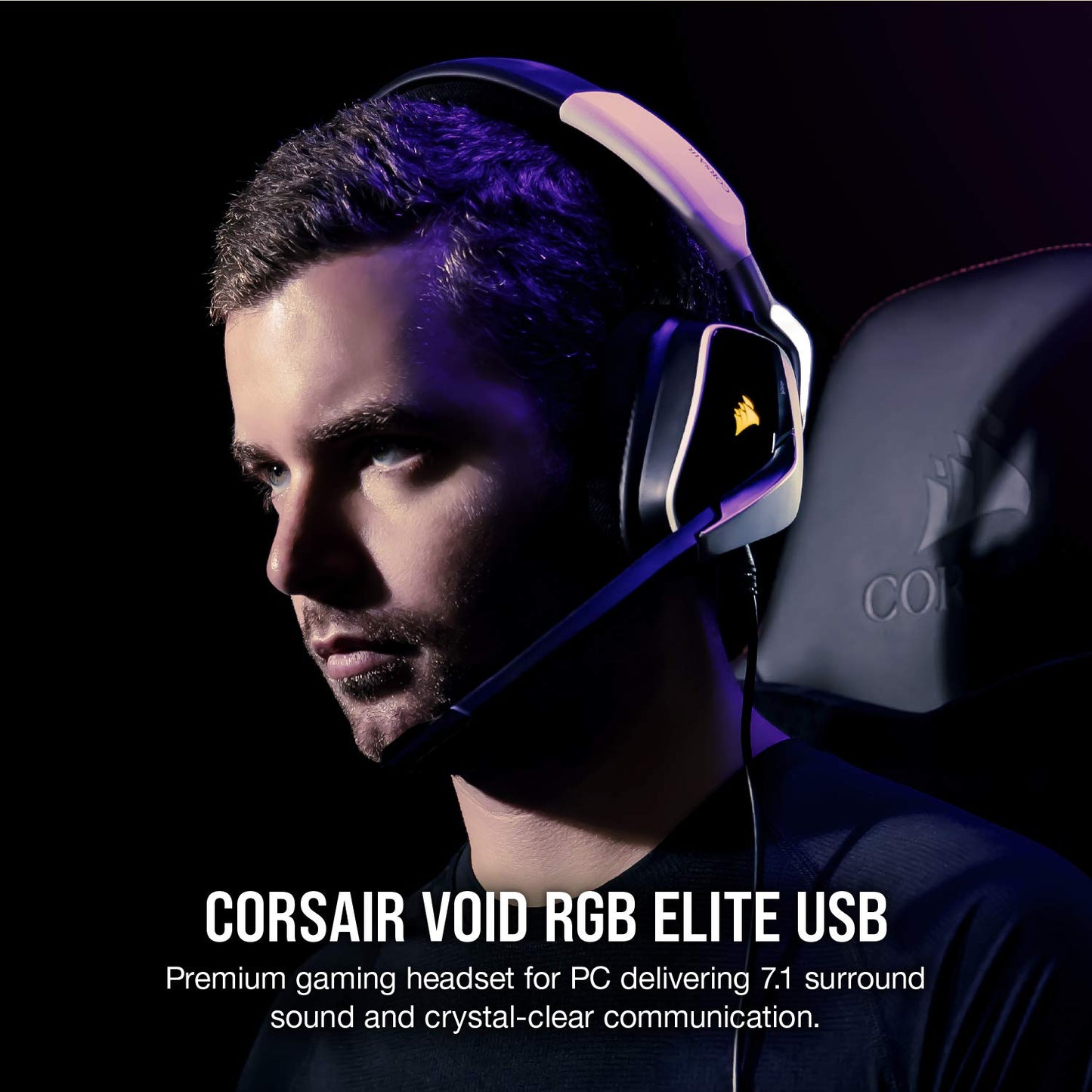 CORSAIR VOID RGB ELITE USB PREMIUM GAMING HEADSET WITH 7.1 SURROUND SOUND WHITE