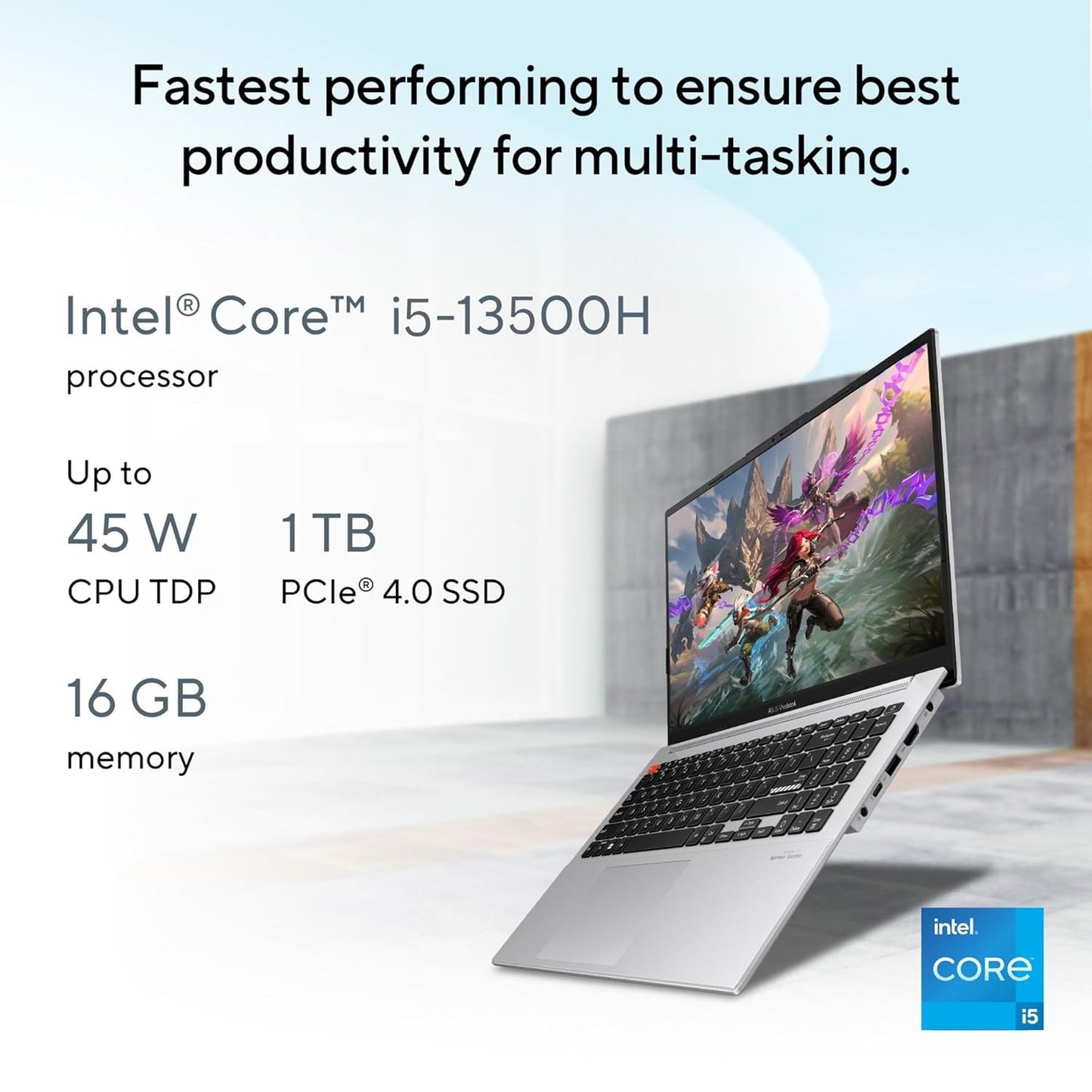 ASUS VIVOBOOK S 15 OLED,LIGHT WEIGHT LAPTOP,13TH GEN,INTEL EVO CORE I5-13500H (16GB/1TB/INTEL IRIS XE GRPH/39.62 CMS (15.6) 3K/WIN11HM)S5504VA-MA553WS