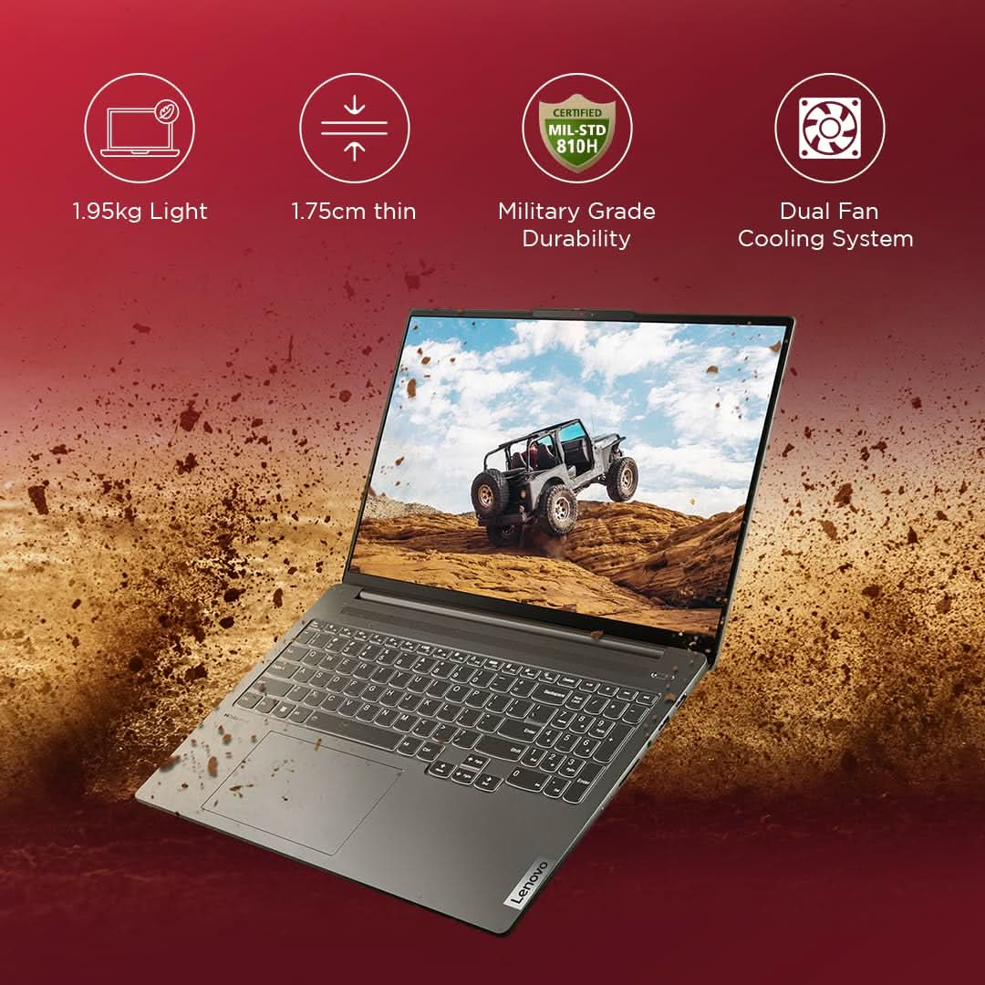 LENOVO IDEAPAD 5 PRO 82SN00F0IN [R7-6800H RYZEN/16GB/512GB SSD/WIN11 HOME+MSO/16.0 INCH/4GB-RTX3050 GRAPHICS /1 YEAR(S)/GREY]