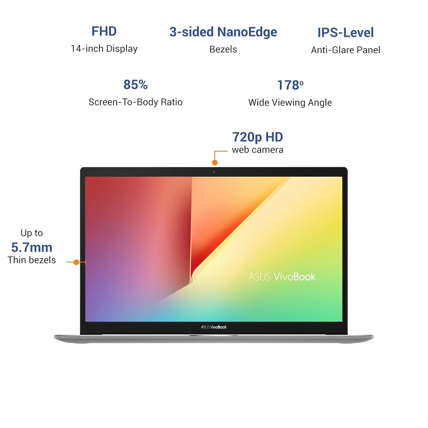 ASUS VIVOBOOK S14 INTEL CORE I5-10210U 10TH GEN 14-INCH FHD THIN AND LIGHT LAPTOP (8GB RAM/512GB NVME SSD/WINDOWS 10/MS OFFICE 2019/2GB NVIDIA MX250 GRAPHICS/INDIE BLACK/1.40 KG), S433FL-EB168TS