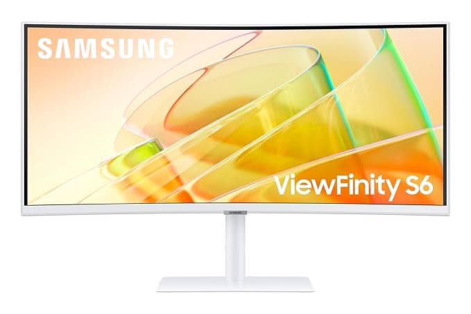 Samsung 34 Inch ViewFinity S6 Curved Monitor with Thunderbolt 4 Ultrawide WQHD Monitor LS34C650TAWXXL