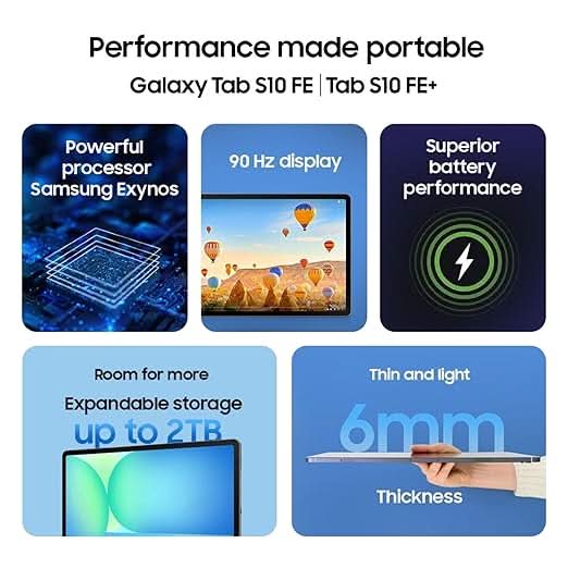 SAMSUNG GALAXY TAB S10FE PLUS 8GB RAM 128GB ROM WIFI and 5G