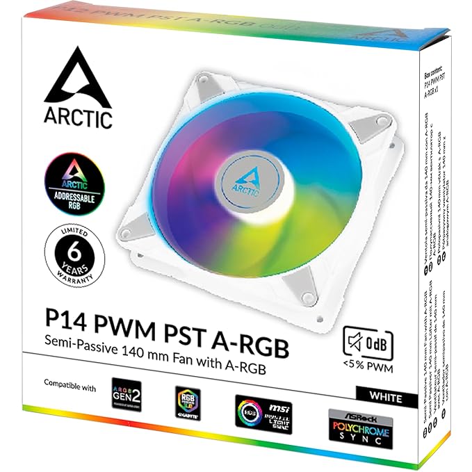 ARCTIC P14 PWM PST A-RGB (WHITE)
