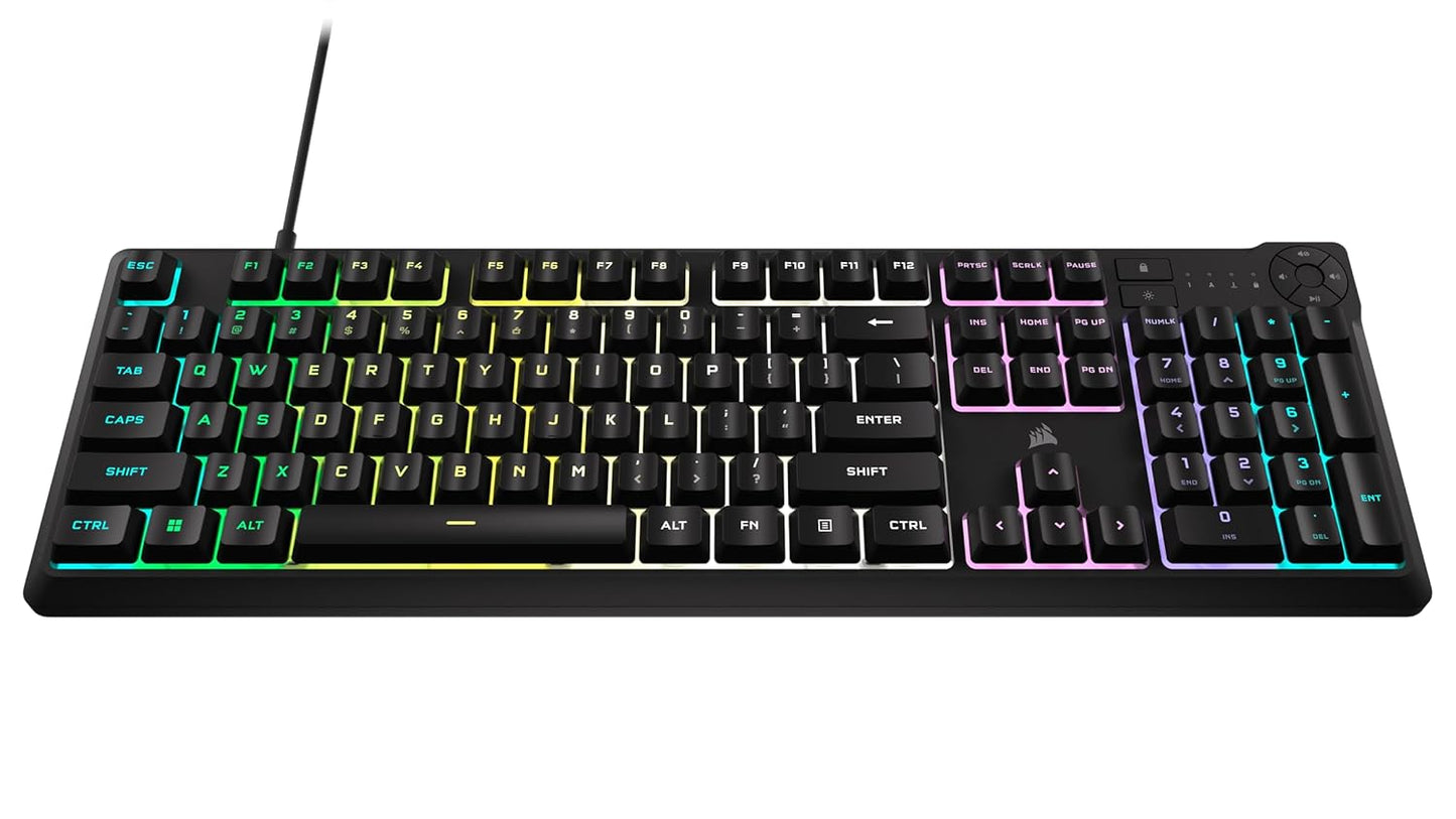 CORSAIR K55 CORE RGB GAMING KEYBOARD BACKLIT ZONED RGB LED RUBBERDOME