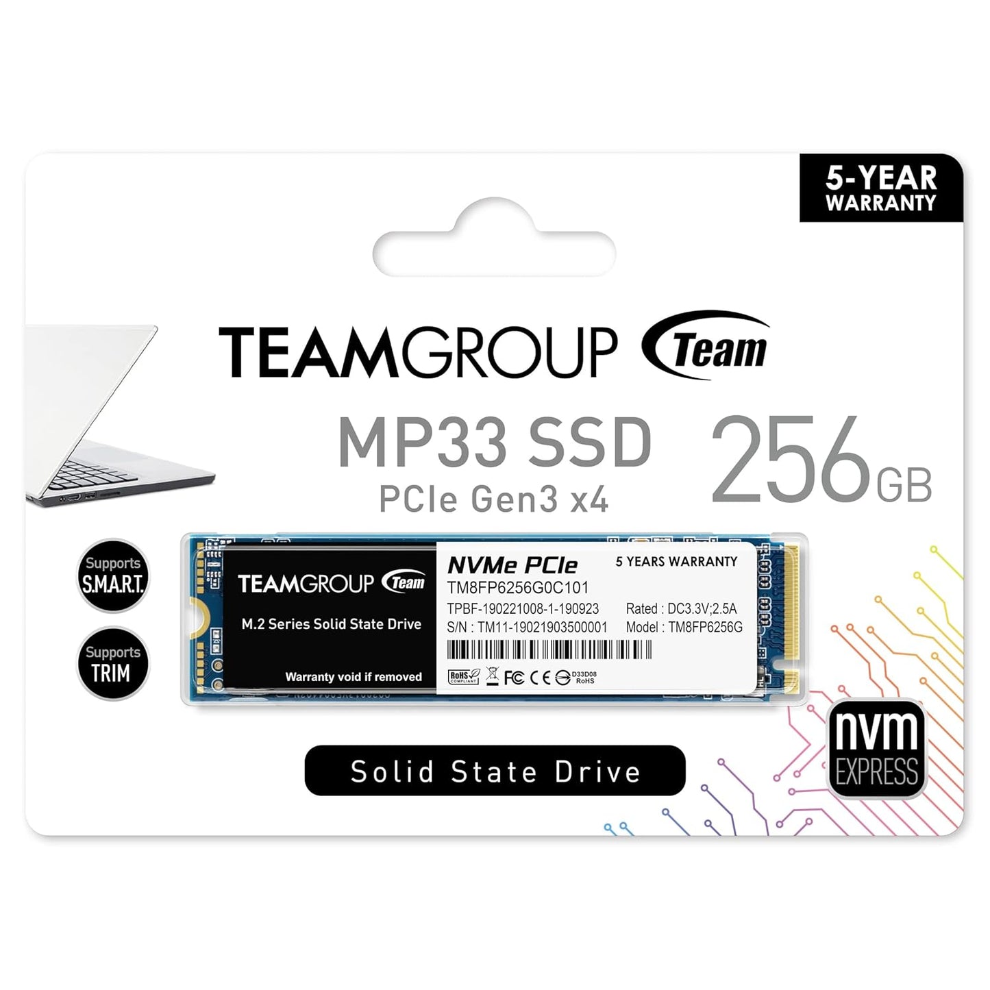TEAMGROUP MP33 256GB M.2 NVME INTERNAL SSD