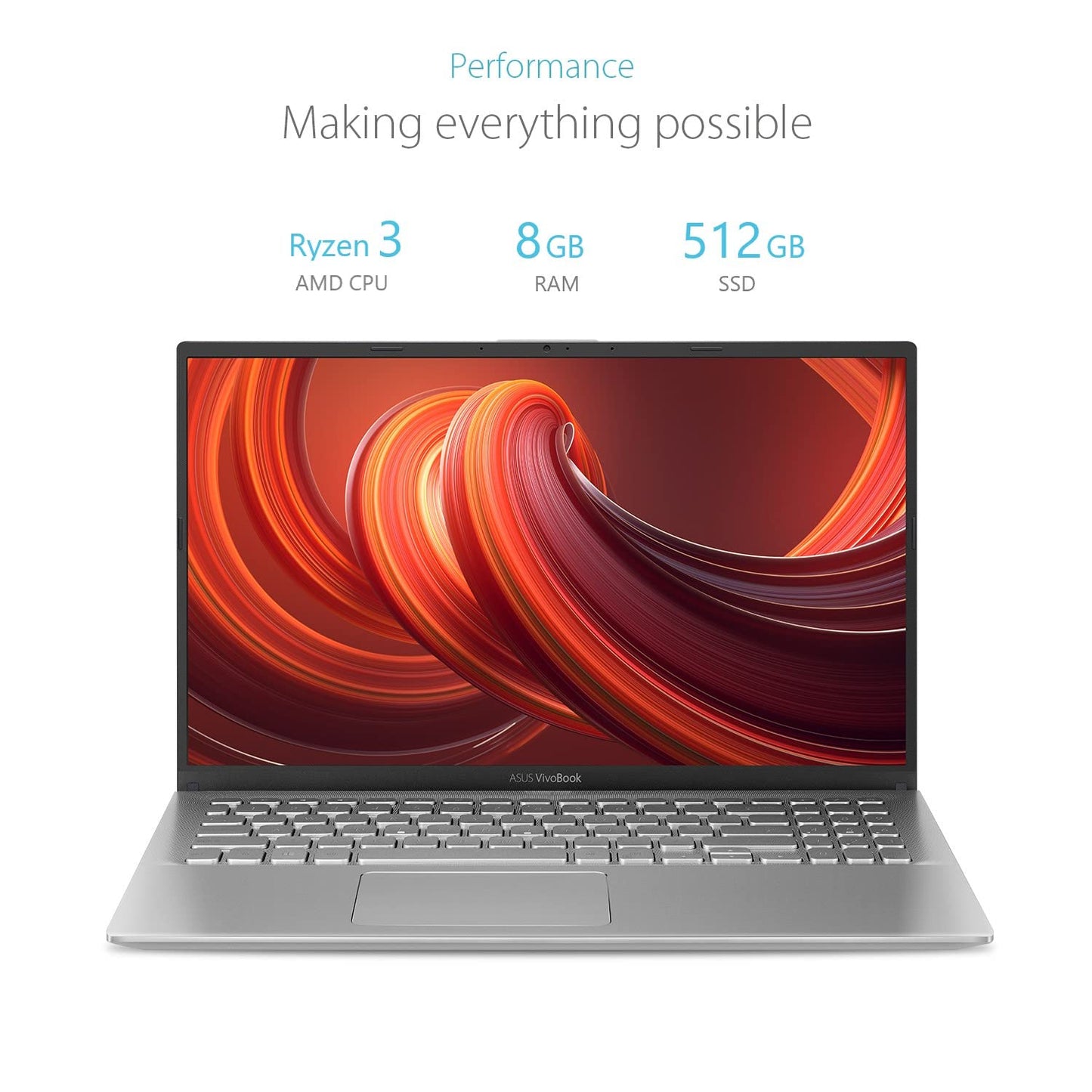 ASUS VIVOBOOK 15, 15.6-INCH (39.62 CMS) FHD, AMD RYZEN 3 3200U, THIN AND LAPTOP (8GB/512GB SSD/INTEGRATED GRAPHICS/WINDOWS 11/OFFICE 2021/SILVER/1.68 KG), X512DA-BQ311WS