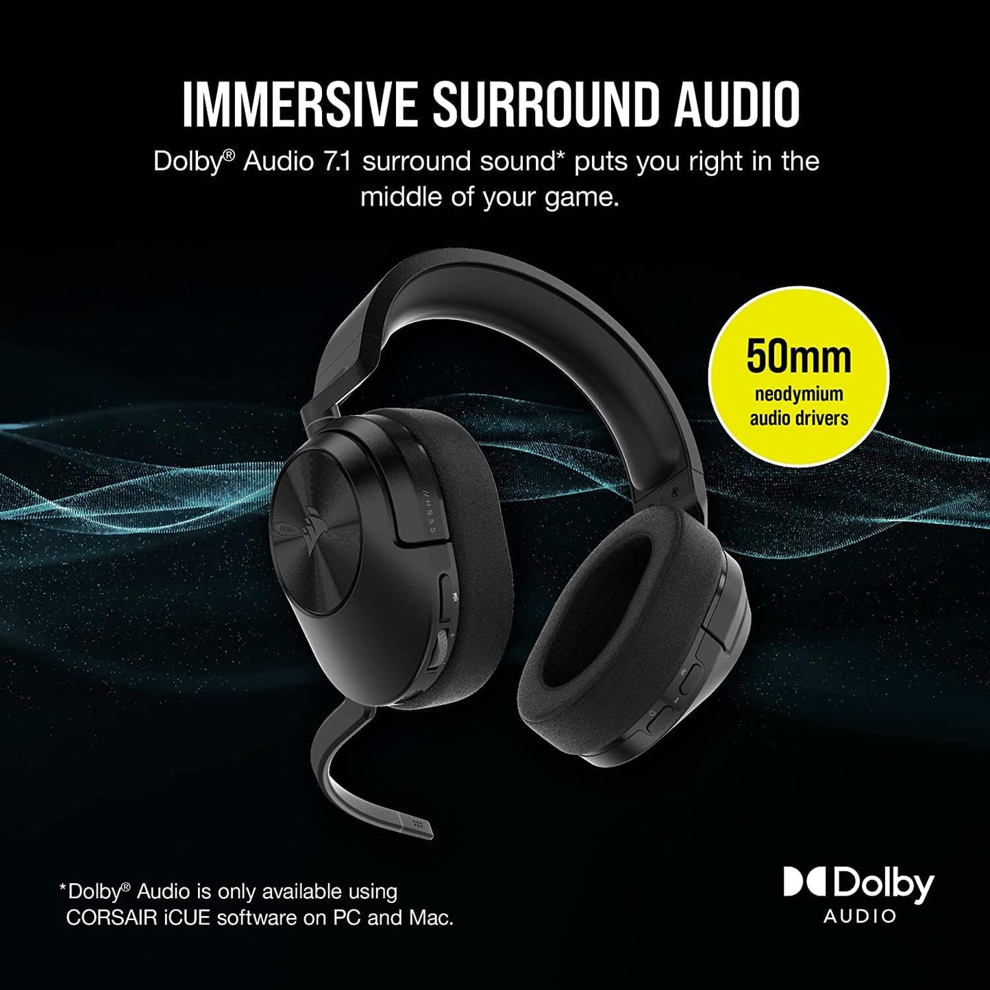 CORSAIR HS55 WIRELESS HEADSET CARBON CA-9011280-AP
