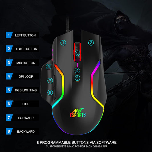 ANT ESPORTS GM320 RGB OPTICAL WIRED GAMING MOUSE