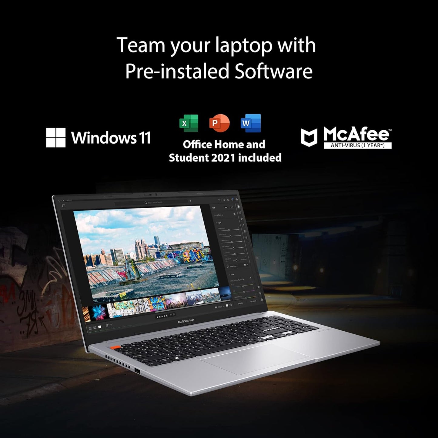 ASUS VIVOBOOK S15 OLED 2022, 15.6" 39.62 CM FHD OLED, INTEL CORE EVO I5-12500H 12TH GEN, THIN AND LIGHT LAPTOP (16GB/512GB SSD/IRIS XE GRAPHICS/WINDOWS 11/OFFICE 2021/GREY/1.8 KG), S3502ZA-L501WS