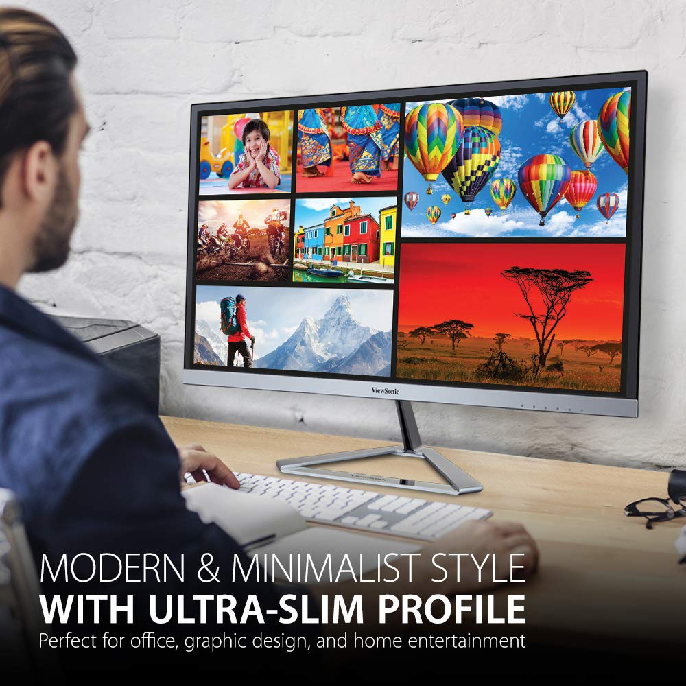 ViewSonic VX2776-SMHD-3 68.5 Cm (27") FHD IPS Monitor 100Hz, 100% sRGB, 2wxSpeaker, ViewMode (Game, Movie, Web, Text) Ultra Slim, Metallic Triangle Stand, Eye Care,1x HDMI, 1xDP,1 xVGA