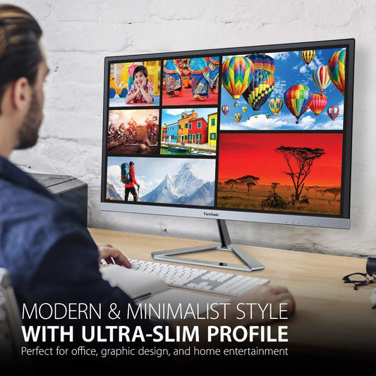 ViewSonic VX2776-SMHD-3 68.5 Cm (27") FHD IPS Monitor 100Hz, 100% sRGB, 2wxSpeaker, ViewMode (Game, Movie, Web, Text) Ultra Slim, Metallic Triangle Stand, Eye Care,1x HDMI, 1xDP,1 xVGA