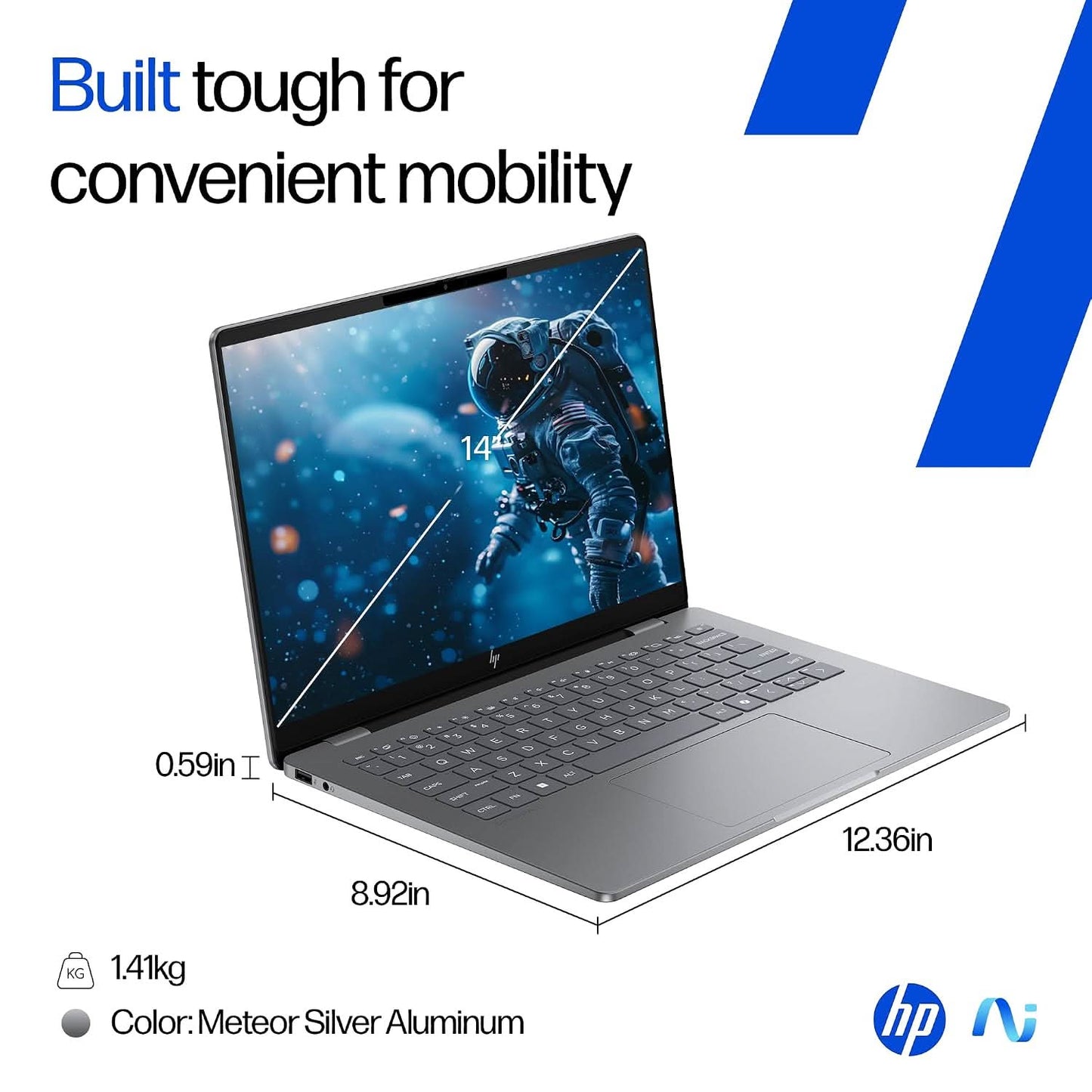 HP OmniBook 7 OLED (Previously Pavilion Plus) Intel Core Ultra 5 255H (16GB LPDDR5,1TB SSD) 3K, 0.2 ms, 14 Inch/35.6cm, Win11, M365, Office24, Meteor Silver,1.5kg, fr0789TU, 5MP Camera, Backlit AI Laptop