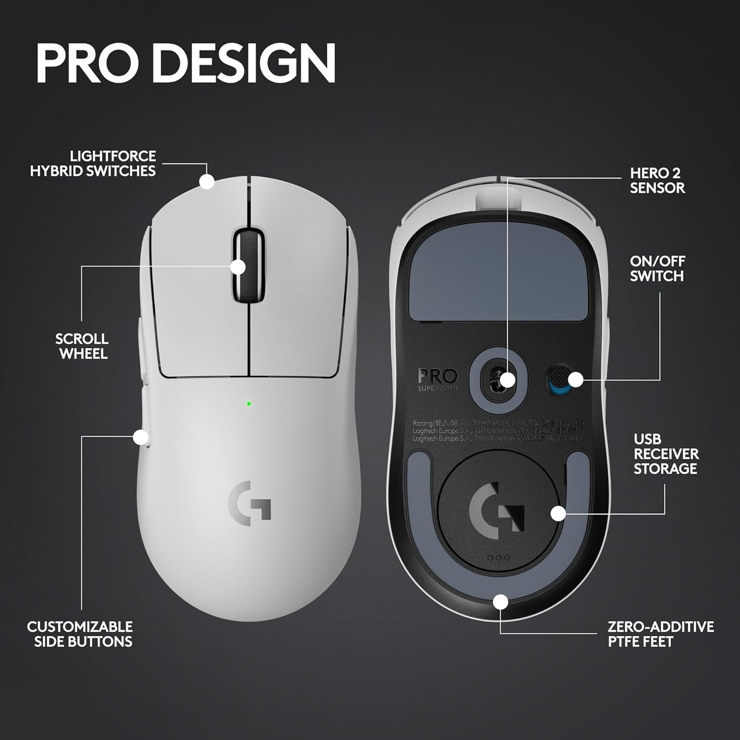 LOGITECH G PRO X SUPERLIGHT 2 MOUSE (WHITE)