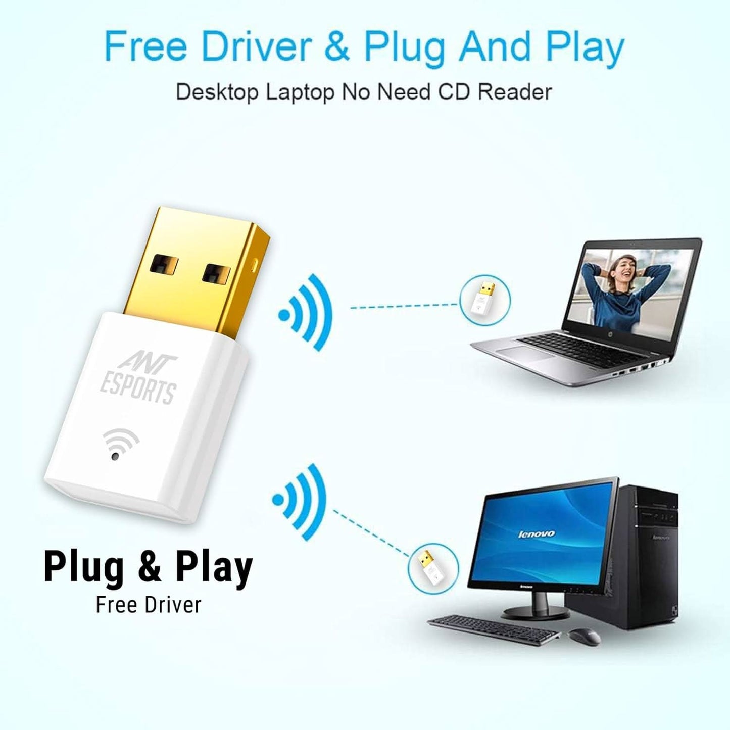 ANT ESPORTS WIRELESS USB DONGGLE (AE300D) WITH CD (ETA-SD-20230807261)