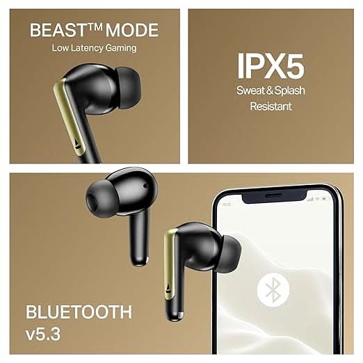 Boat Airdopes 141 Elite ANC TWS Ear Buds Wireless Earphones with mic (Black)