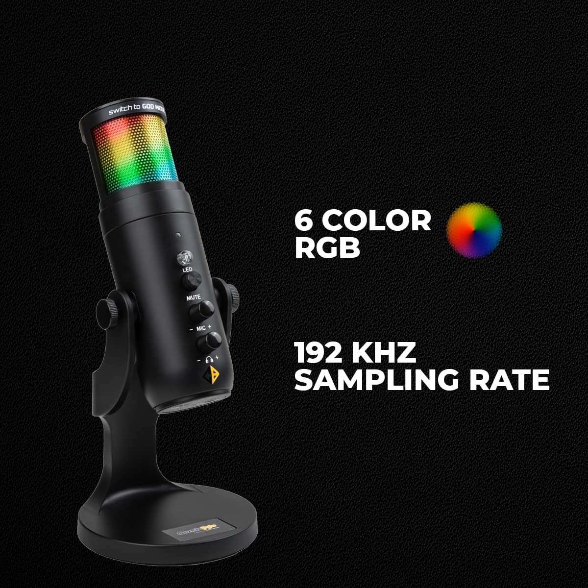 COSMIC BYTE DEIMOS RGB USB MICROPHONE CARDIOID TYPE WITH TABLETOP STAND