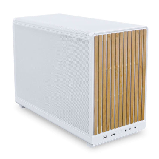 Lian Li A3-mATX Wooden Panel Mini-Tower Gaming Cabinet - White