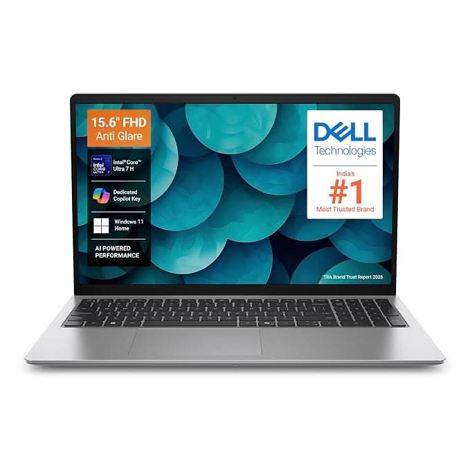 Dell 15 DC15260 15.6 Inch FHD Laptop, Intel Core Ultra 7 255H, 16GB RAM, 512GB SSD, Windows 11 Home, Microsoft Office 2024, Silver