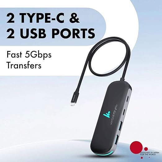 Wozoyo Type C to 2 Port Type C and 2 port USB 3.2 Hub, Series 1